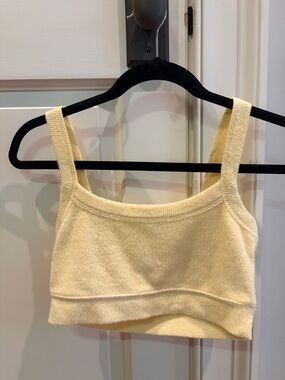 Z Supply Cream Ribbed Knit Brami Top